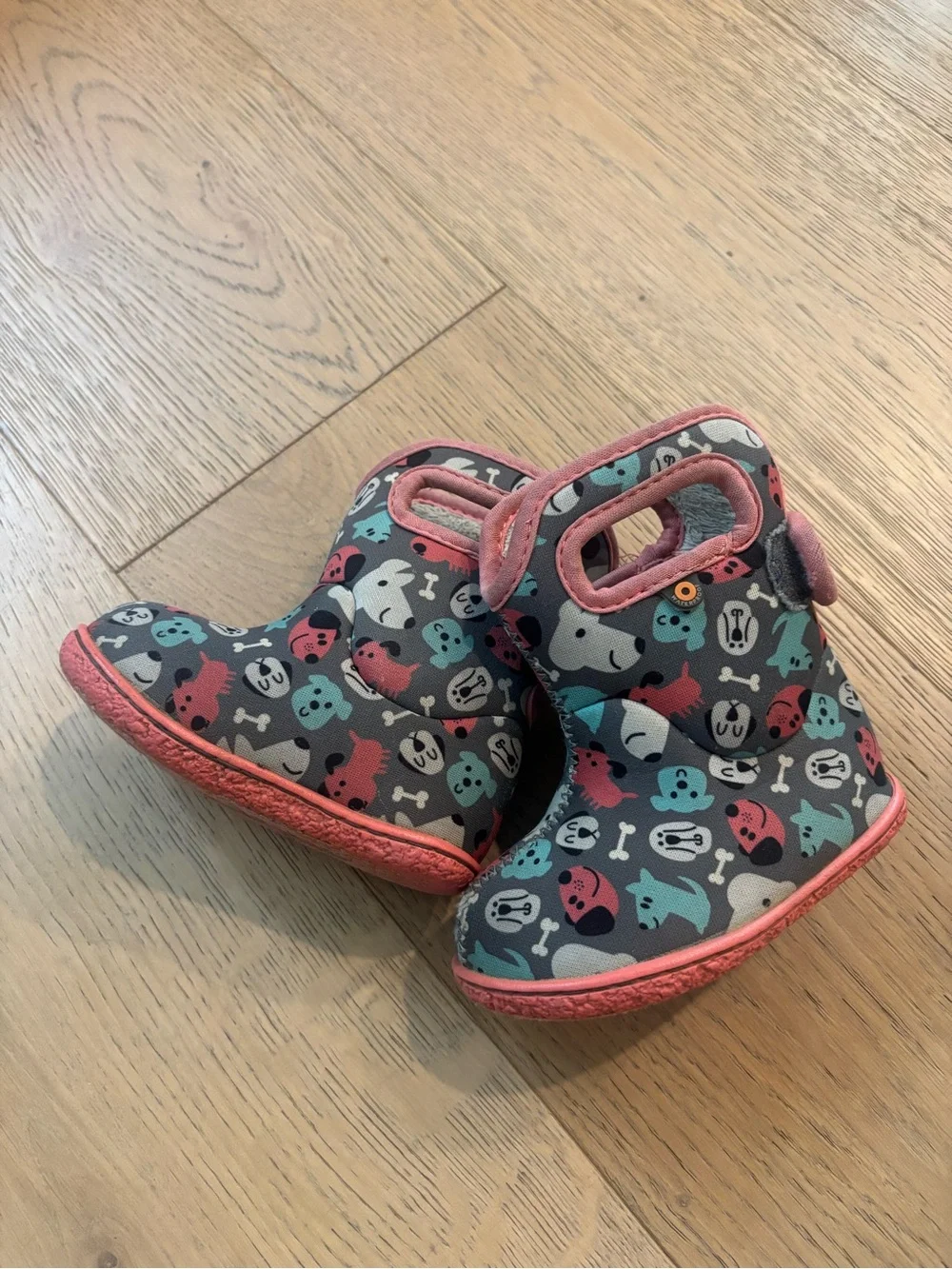 Baby Bog Boots with Dog Pattern - size 4c